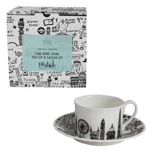 House of Cally Fine bone china Central London Teacup and Saucer Set