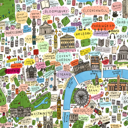 House of Cally - Illustrated map of Central London by House of Cally