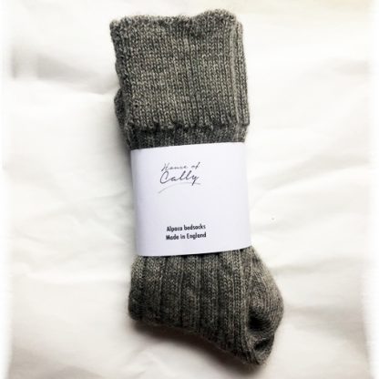 Alpaca wool bedsocks (soft grey) by House of Cally