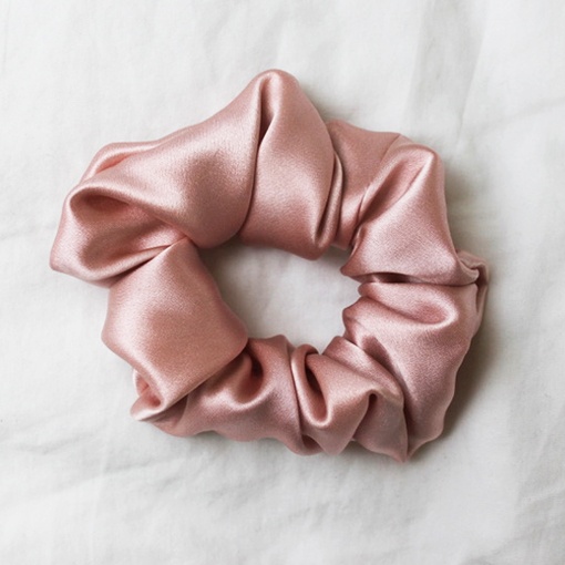 Dusty Pink Jungle Silk Hair Scrunchies from House of Cally