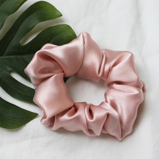 Dusty Pink Jungle Silk Hair Scrunchies from House of Cally