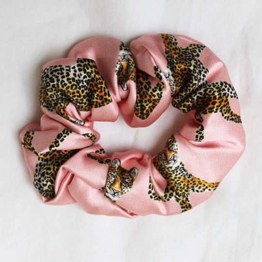Roaming Leopard Silk Hair Scrunchies from House of Cally
