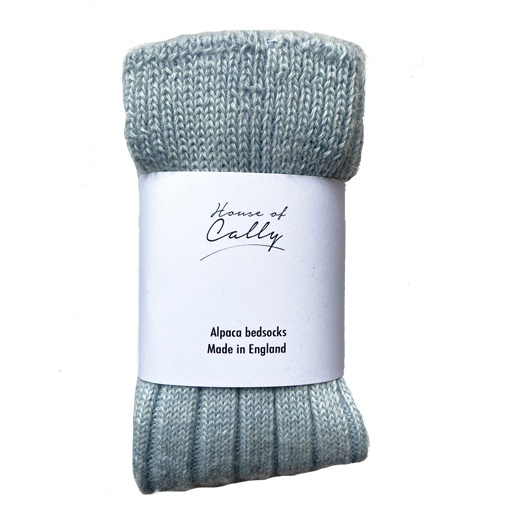Soft Blue Alpaca Wool Bed socks by House of Cally