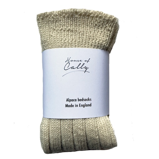 Ecru Alpaca Wool Bed socks by House of Cally