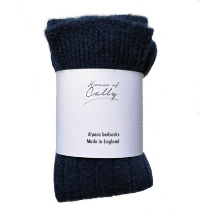 Navy Blue Alpaca Wool Bed socks by House of Cally