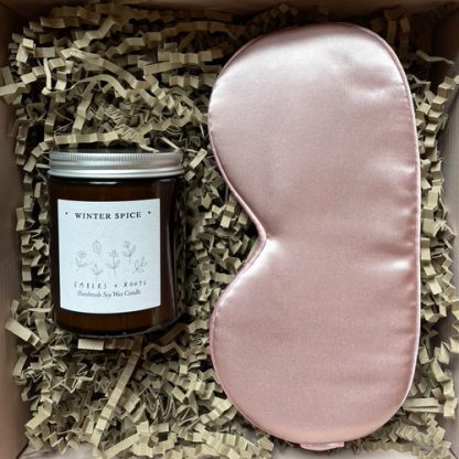 Dusty Pink Eye Mask and Candle Gift Set from House of Cally