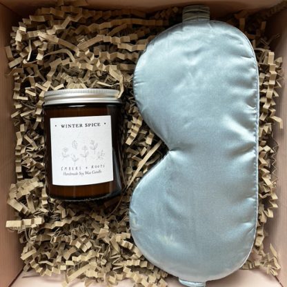 Soft Blue Eye Mask and Candle Gift Set from House of Cally