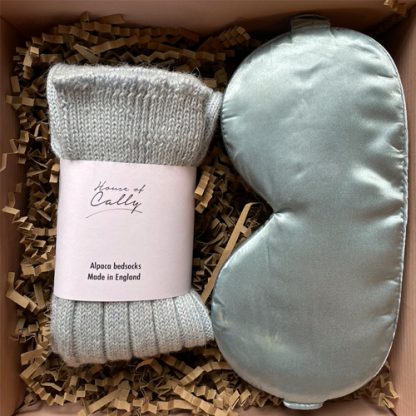 Soft Blue Eye Mask and Socks Gift Set