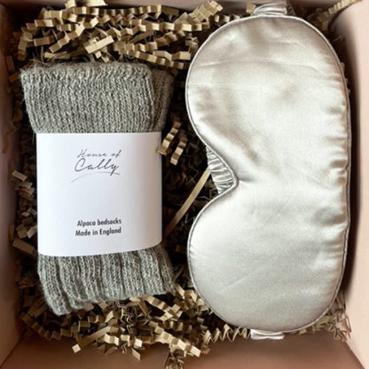 Soft Grey Eye Mask and Socks Gift Set